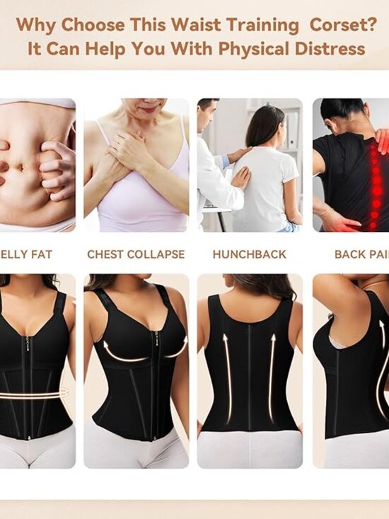 Womens Waist Trainer Corset Zipper Vest Slimming Body Shaper Cincher(1 Pack) main image 7